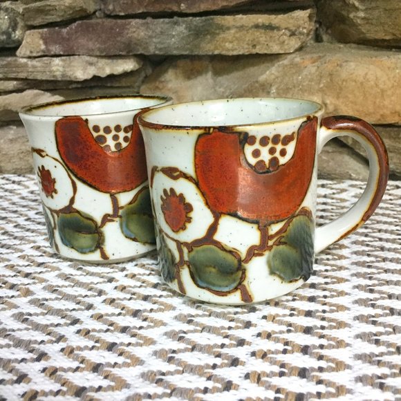 VTG Floral Mugs Otagiri -type 70s Cups Boho
